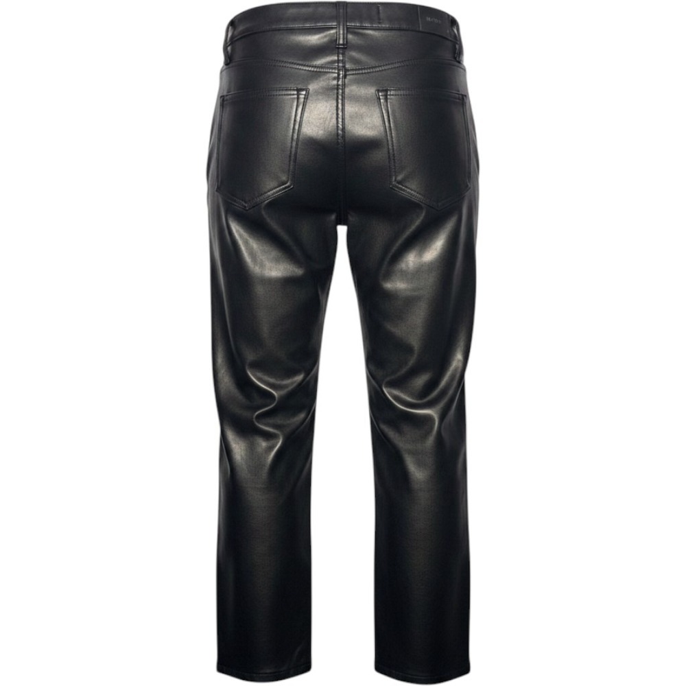 Abercrombie & Fitch Jeans 26 Black Faux Leather Denim Ultra Rise Straight
